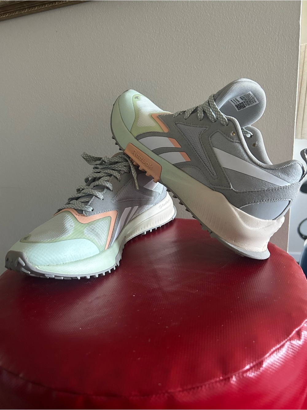 Reebok Women's Gray, Mint & Peach Athletic Sneakers. Style Lavante trail 2